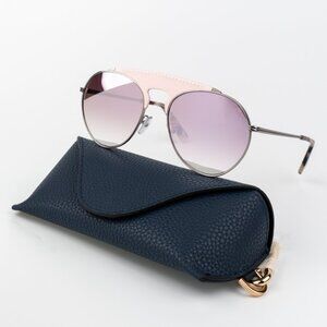 Loewe Women Sunglasses LW40005U 14U Pink Leather Bordeaux Mirror Pilot BRAND NEW